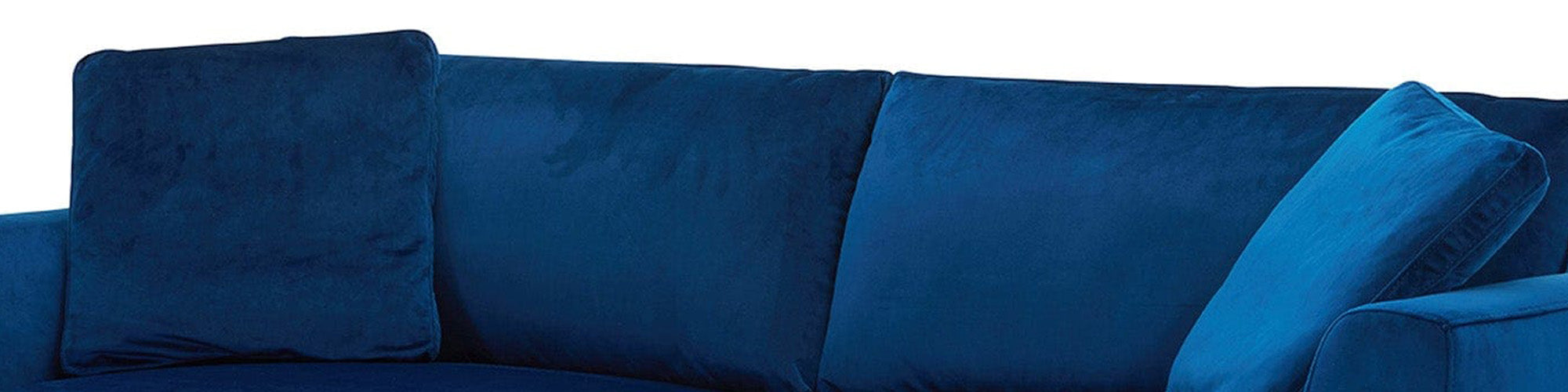 Blå velour sofa