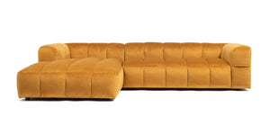 Holmen Sjeselong Sofa Velour Gul Velour Holmen / Venstre